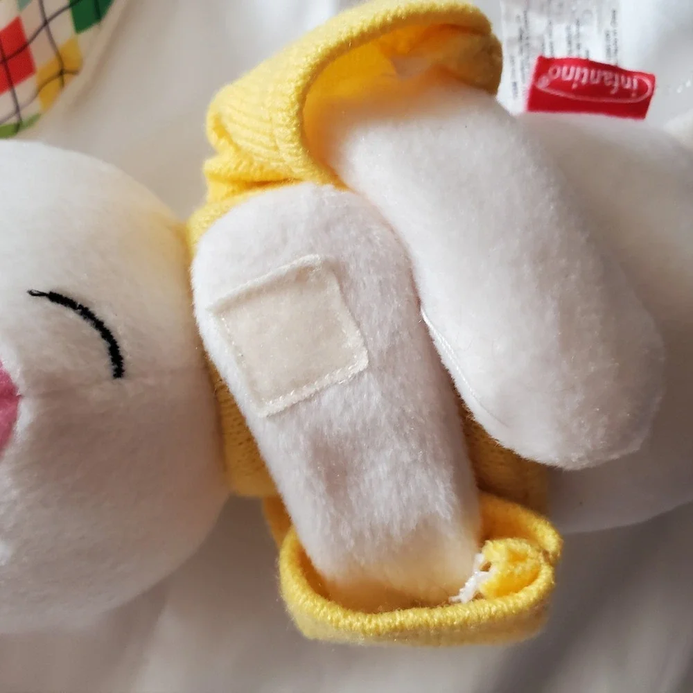Plush Bunny Infantino Lovey Argyle Pattern Ears and Yellow Carrot Sweater Easter
